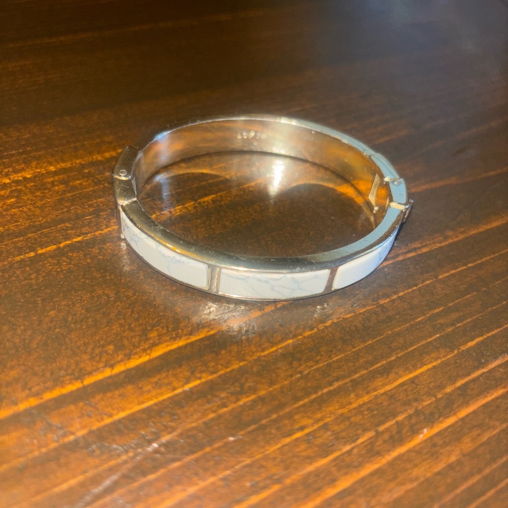 LOFT Silver-Tone Bracelet with White Inlay Panels
